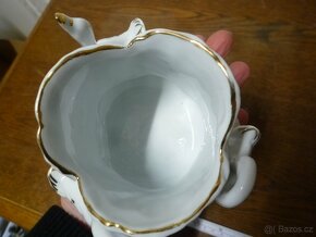 Porcelánová labuť miska váza s labutěmi - 6