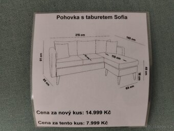 Pohovka s taburetem Sofia - 6