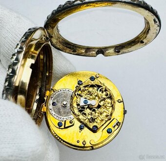 NÁDHERNÉ 18K CELO ZLATÉ PÁNSKÉ ŠPINDLOVKY SE SMALTEM V TOP S - 6