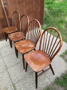 Krásné starožitné židle Tatra pevné_cena za kus - 6