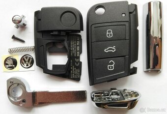 Klíč Volkswagen Škoda Seat. Klíč s planžetou HU66 a logem, - 6