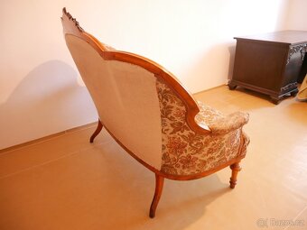 Historická elegantní pohovka/sofa, 19./20.stol.,masiv, řezby - 6