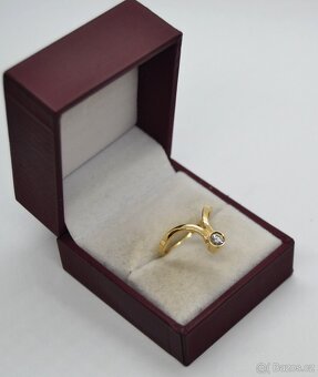 Zlatý prsten s briliantem  0.25 ct - 6