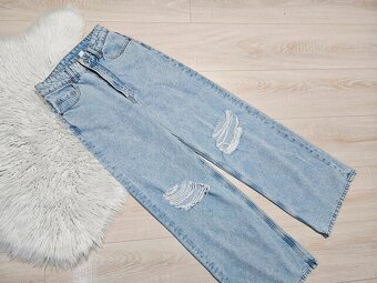 Modré rifle široké roztrhané džíny vel 36 - 6