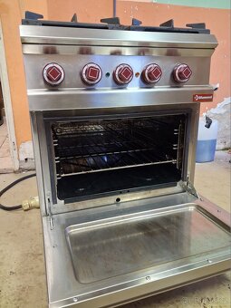 Gastro sporák Diamond, 4x plyn. hořák, elektrická pec 6x GN - 6