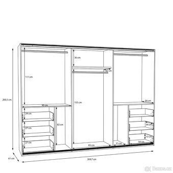 Nová velká skříň 270x200 bila - 6