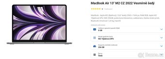 MacBook Air 13" M2 Vesmírně šedý, 8 GB RAM, 256 GB - 6
