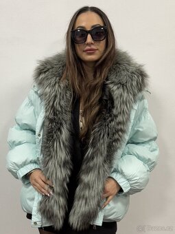 Dámská péřová bunda s pravou liščí kožešinou - 6