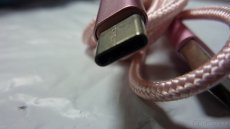 USB kabel zn TOPK typ C nový 1,8m kvalitní a odolný-růžový - 6