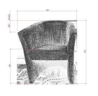 Konferenční křesla – textilní čalounění, kávově-šedá - 6