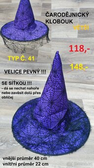 Čarodějnické klobouky -VĚTŠÍ PEVNÉ - slevy - 6