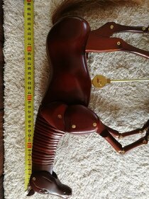 Kůň dřevo pohyblivý model koně dřevo nový - 6