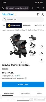 babyGO, kočárek pro sourozence 2 v 1 - 6