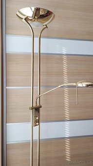 Volně stojací lampa – 183cm vysoká, zlatá-mosaz, stmívatelná - 6