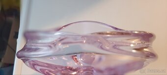 Hutní sklo fialový košík Železnoborské sklárny Klinger - 6