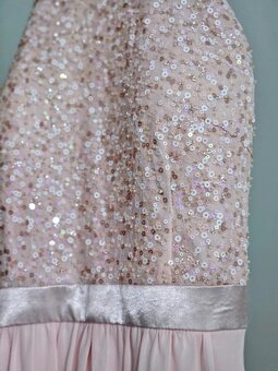 Nádherné meruňkové večerní šaty s flitry xxs - 6