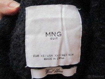 Sytě modrý zimní kabát zn. Mango, XS/S/M, 50% vlny - 6