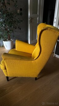 Křeslo Ušák Ikea Strandmon Horčice - 6