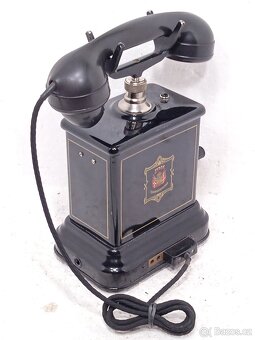 Retro smaltovaný telefon JYDSK s kličkou - 6