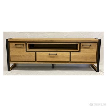 TV komoda z masivu a kovu 170 cm - Metalo - 6