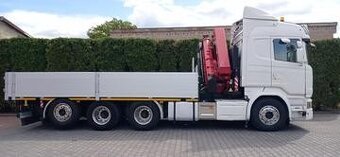 Scania R 580 V8 - 8x4 – Valník + HR-HMF 3220 K7 – EURO 6 - 6