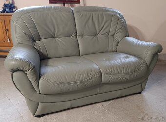 Kožená, sedací souprava 3+2+1+taburet. - 6