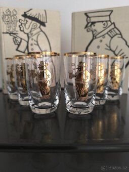 Sada 6ti ks starožitných skleniček - Švejk - 6