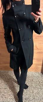 PŘEKRÁSNÝ ZIMNÍ VLNĚNÝ SLIM DÁMSKÝ KABÁT-BLACK 38 - 6