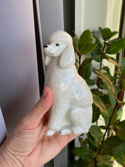 Porcelánová soška Sedící pudl 15 cm, LFZ Lomonosov - 6