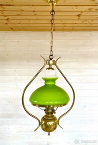 Stará mosazná lampa ve stylu petrolejky - 6