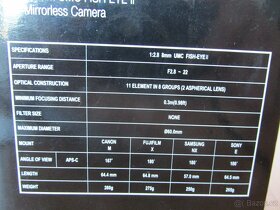 PRO CANON  M, NOVÝ Samyang  F2.8/8mm UMC fish eye II , - 6