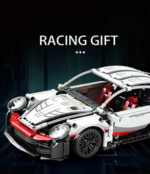 NOVÁ velká stavebnice Porshe 911 závodní auto 826 dílků délk - 6