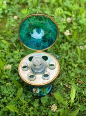 Skleněný starožitný minibar na likér - 6