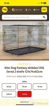Skládací klec pro psa XXL 121x74x82cm - 6