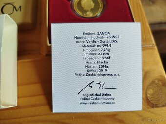 DOMINIK HAŠEK ZLATÁ MINCE 1/4 OZ TOP STAV - 6