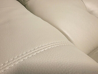Nová relax rohová sedačka kůže NEW EVA krémová - 6