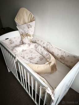 Nová souprava do postýlky sovičky+vanilkový velvet - 6