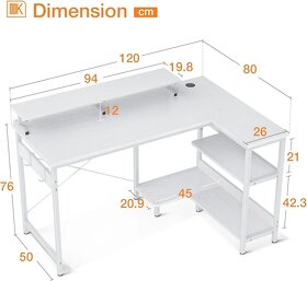 Nový bílý rohový stůl II.jakost #B0C1GJYCCF - 6