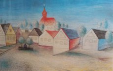 JAN ZRZAVÝ obraz - KRUCEMBURK 1939, roz. 72x50cm - 6