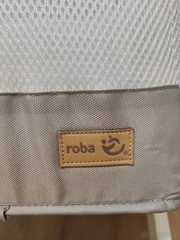 Roba skládací postýlka včetně koleček a matrace bílá - 6