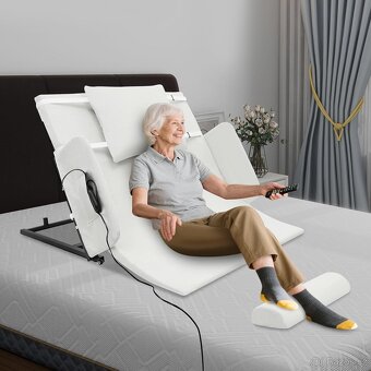 Bílá postel s elektricky nastavitelným opěradlem - 6