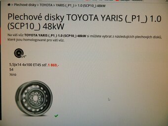 Disky 51/2 Jx, ET45, 4 x 100, 14" na Toyotu Yaris - 6