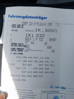 Ww golf V 1.9 TDI 6q - 6