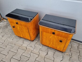 Retro noční stolky s opaxitovým sklem - 6