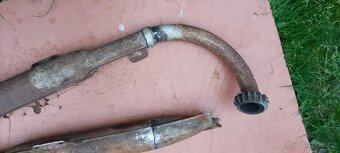 Výfuky Jawa 250/350 kompletní + kolena originál - 6