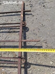 Staré železné zábradlí, plot, balkonové zábradlí, 3 ks - 6