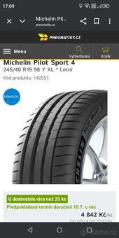245/40 R19 XL Nové Michelin Letní Dot 25 - 6