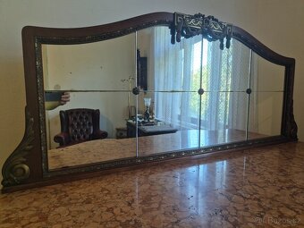 Starožitná zámecká komoda se zrcadlem a mramorovou deskou - 6