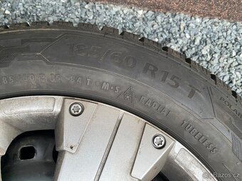 Plechové disky 15” 5x100 a zimní pneu 185/60/R15 - 6