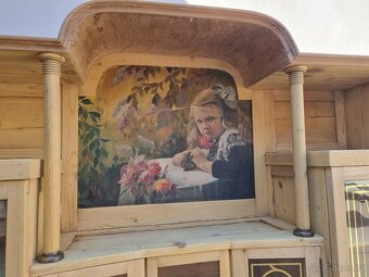 LUXUSNÍ VELKÁ KREDENC-MALBA NA PLATNĚ-VŠE PŮVODNÍ - 6